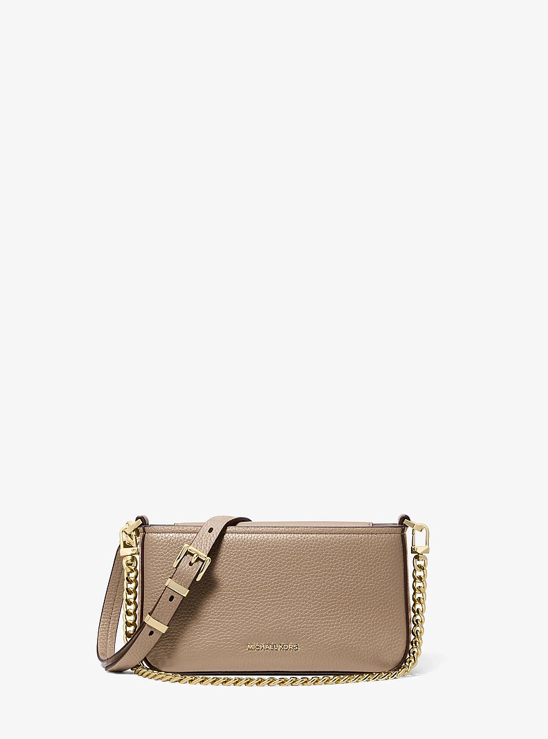 Bryant Small Pebbled Leather Convertible Pochette in BIRCH | Michael Kors
