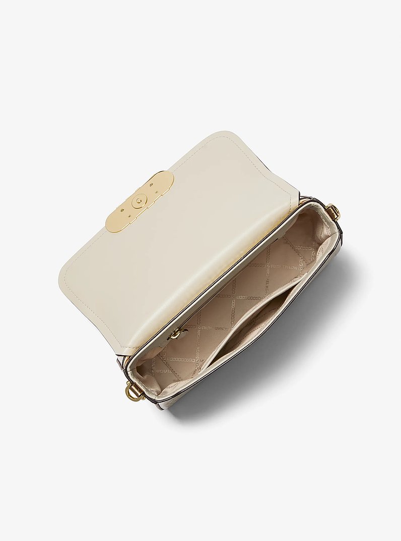 Bolso de hombro Parker mediano de piel metalizada con motivo de cocodrilo en relieve