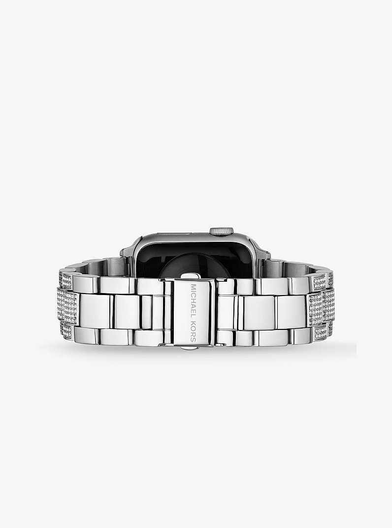 Pav&eacute; Silver-Tone Strap For Apple Watch&reg; in SILVER | Michael Kors