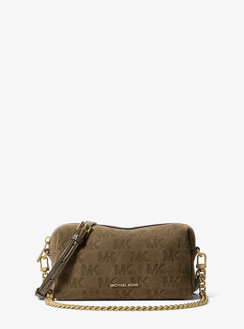 Bryant Small Logo Embossed Suede Convertible Crossbody Bag in LODEN | Michael Kors
