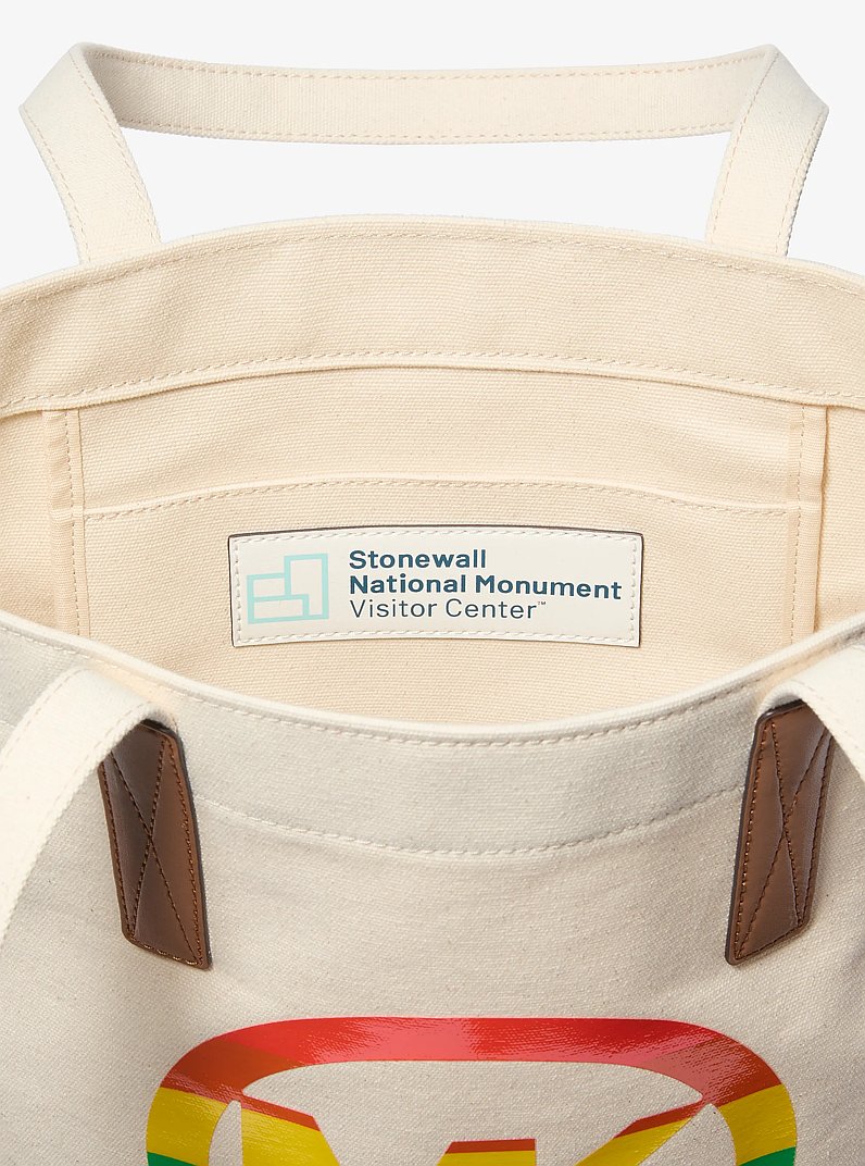 PRIDE Rainbow Logo Cotton Tote Bag in NATURAL | Michael Kors