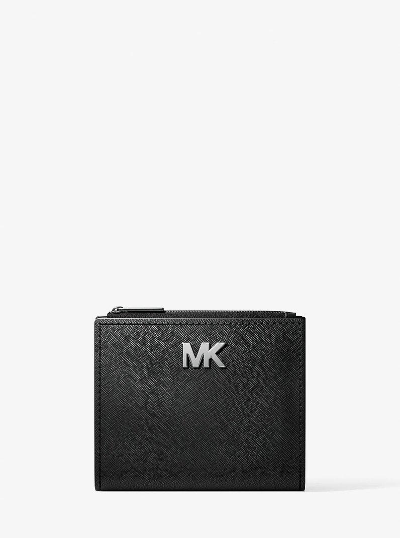 Cooper Leather Zip Wallet in BLACK | Michael Kors