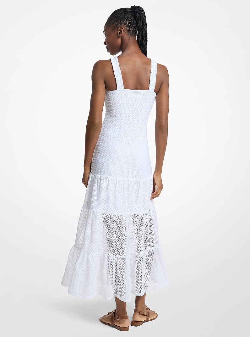 Lace Tiered Dress in WHITE | Michael Kors