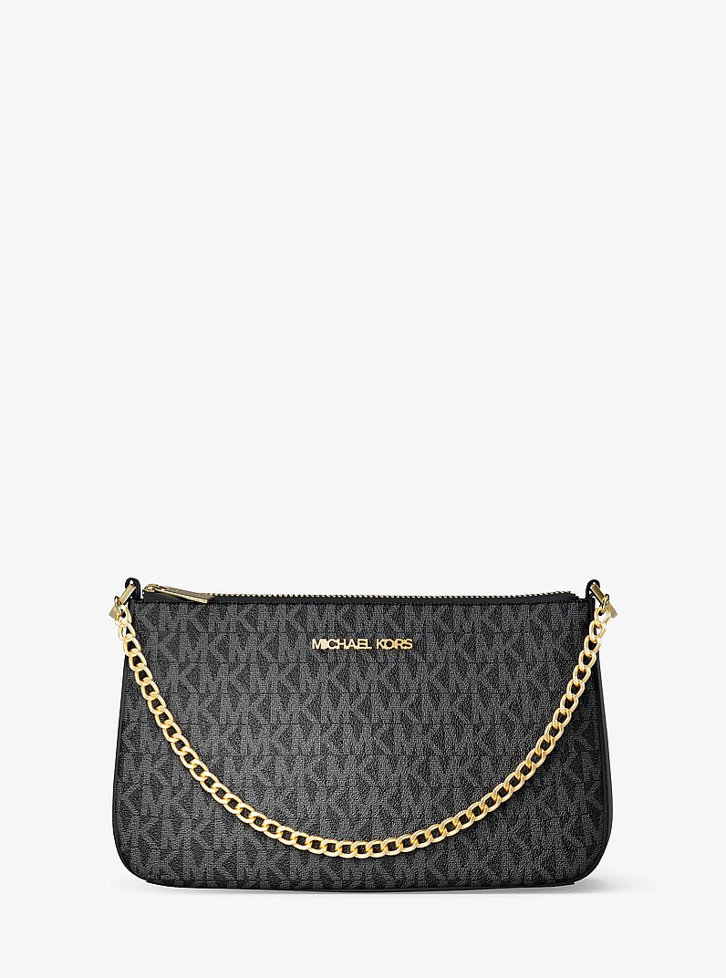 Medium Logo Pouch and Card Case Gift Set in BLACK | Michael Kors
