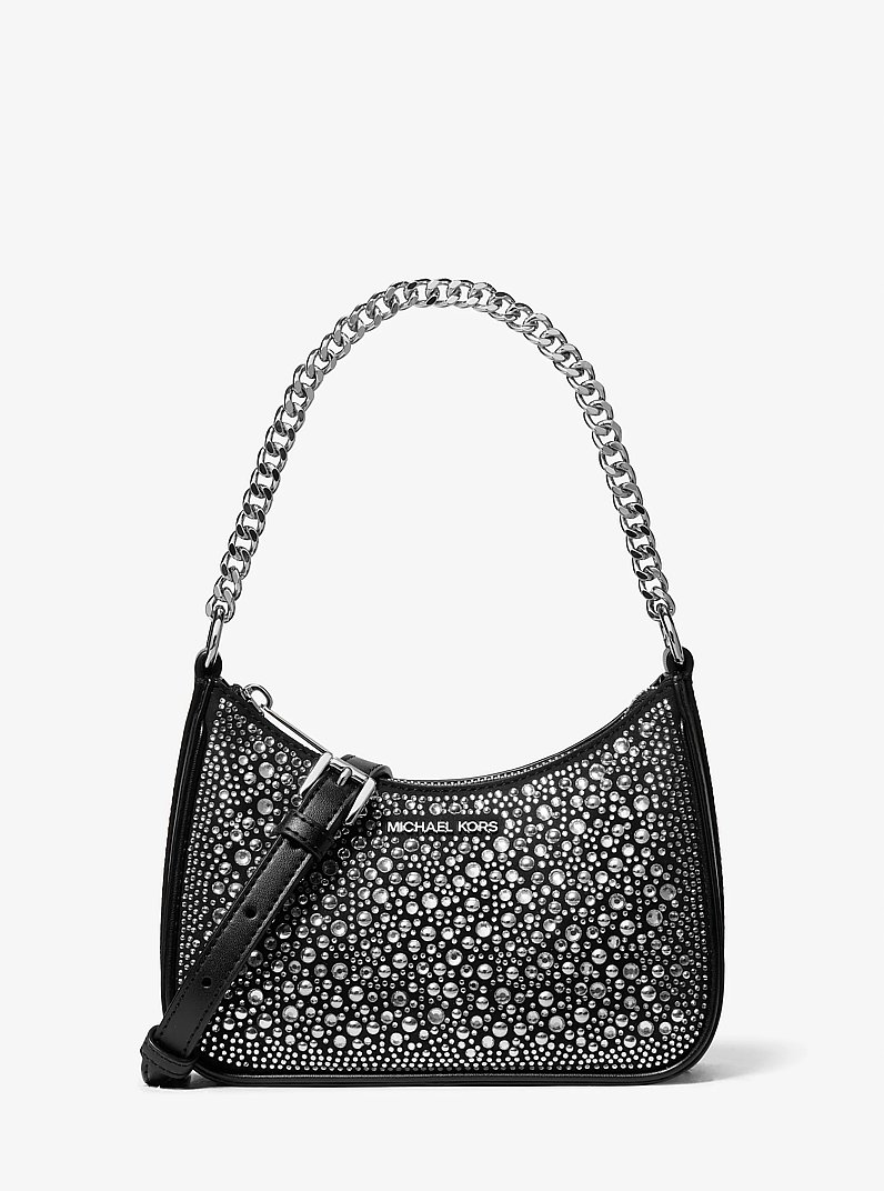 Jet Set Small Embellished Convertible Crossbody Bag in BLACK | Michael Kors