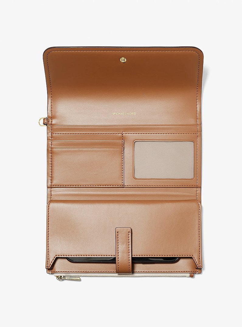 Pochette da polso Jet Set media con logo per smartphone in VANIGLIA/GHIANDA | Michael Kors