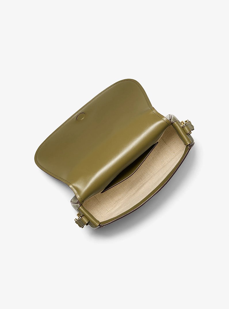 Sac &agrave; bandouli&egrave;re Lydia en cuir de taille moyenne in VERT SAFARI | Michael Kors