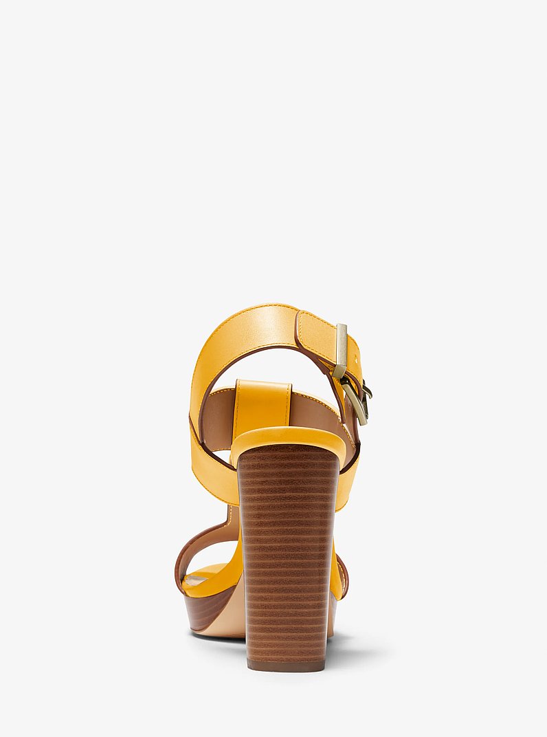 Becker Leather Platform Sandal in GOLDEN ROD | Michael Kors