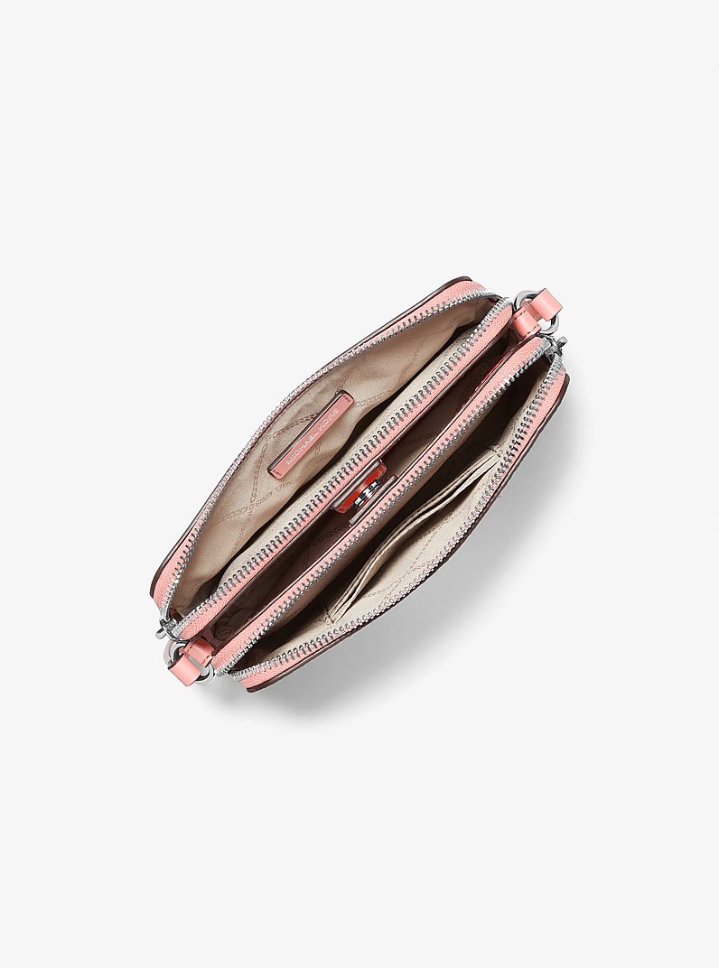 Jet Set Small Pebbled Leather Double Zip Camera Bag | Michael Kors
