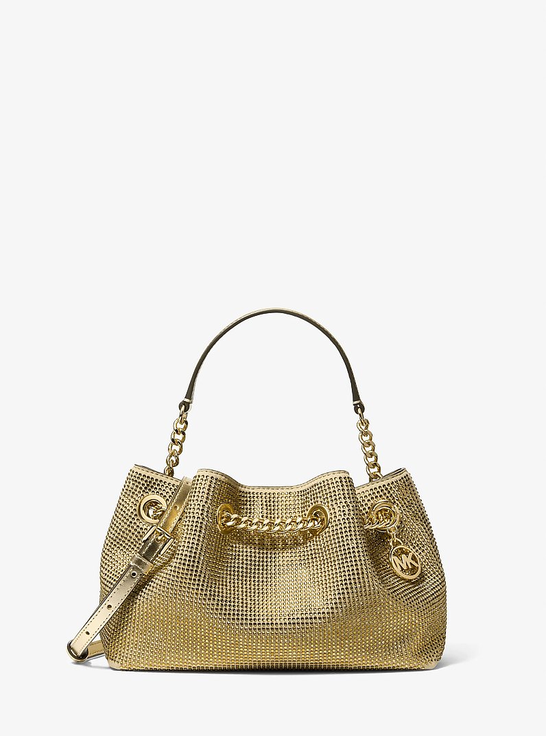 Mina Small Embellished Convertible Crossbody Bag in PALE GOLD | Michael Kors