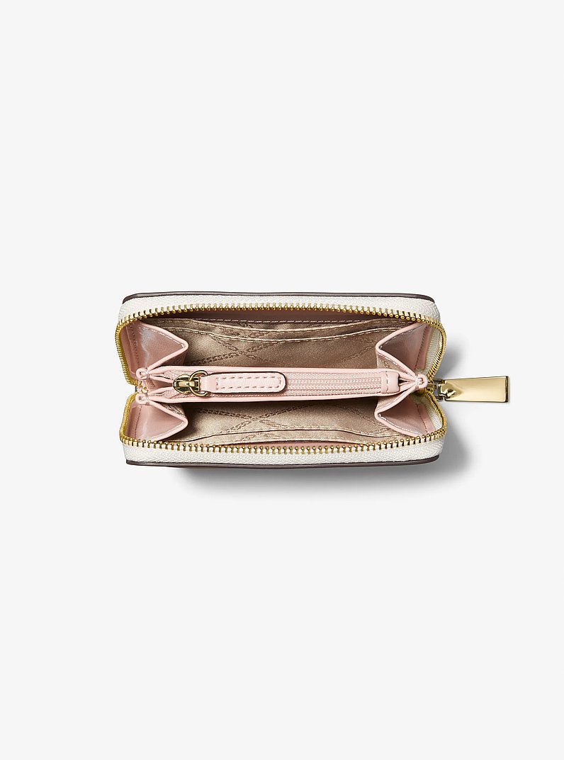 Jet Set Small Logo Wallet in VANILLA/SOFT PINK | Michael Kors