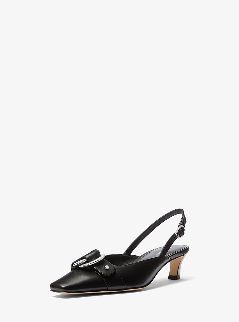 Jaden Leather Slingback Pump in BLACK | Michael Kors