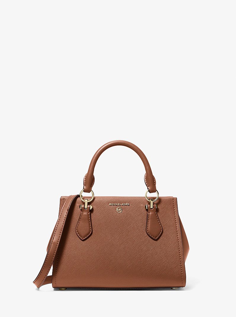 Marilyn Small Saffiano Leather Crossbody Bag in LUGGAGE | Michael Kors