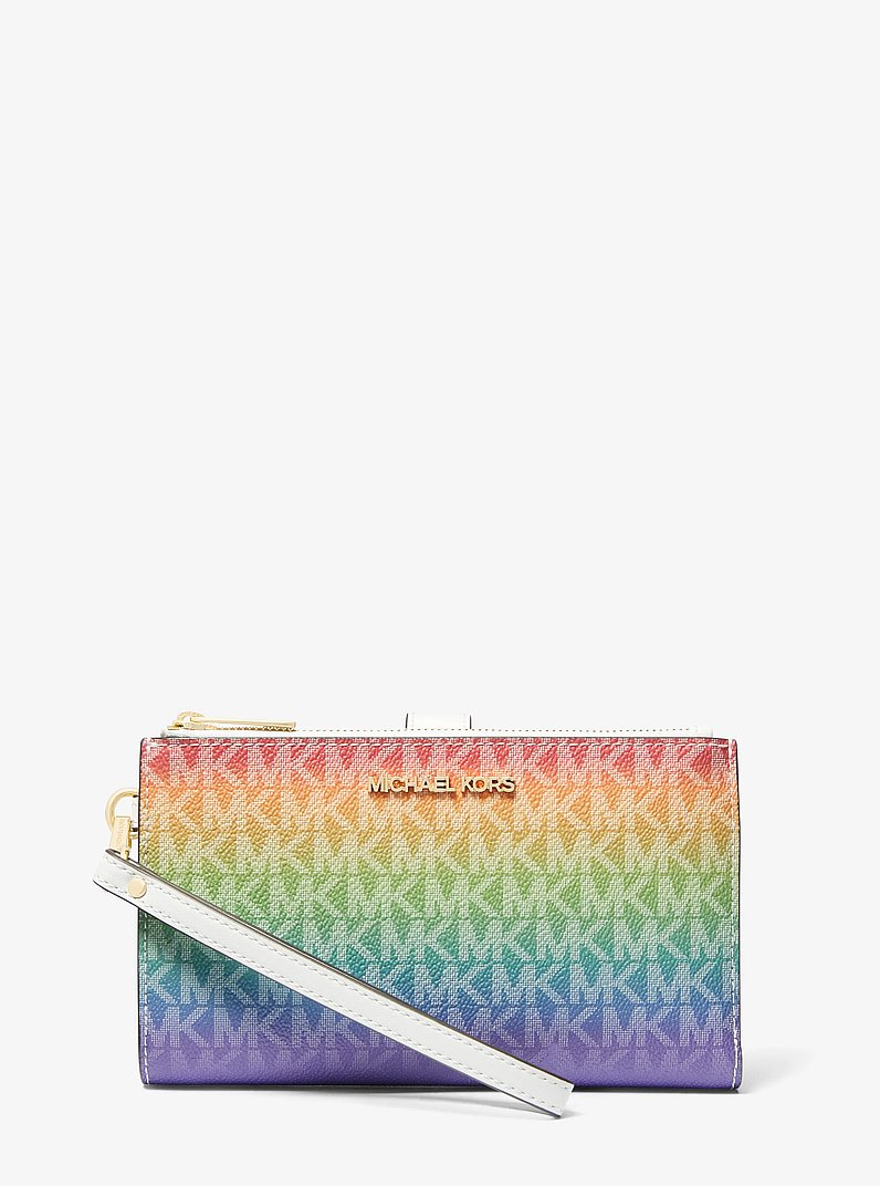 Billetera Jet Set para tel&eacute;fono grande de arco&iacute;ris con logotipo in ARCO&Iacute;RIS | Michael Kors