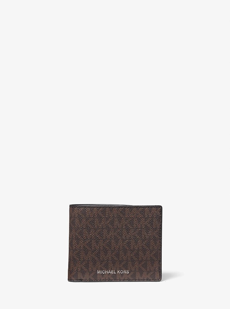Cooper Logo Billfold Wallet With Coin Pouch in BROWN/BLACK | Michael Kors