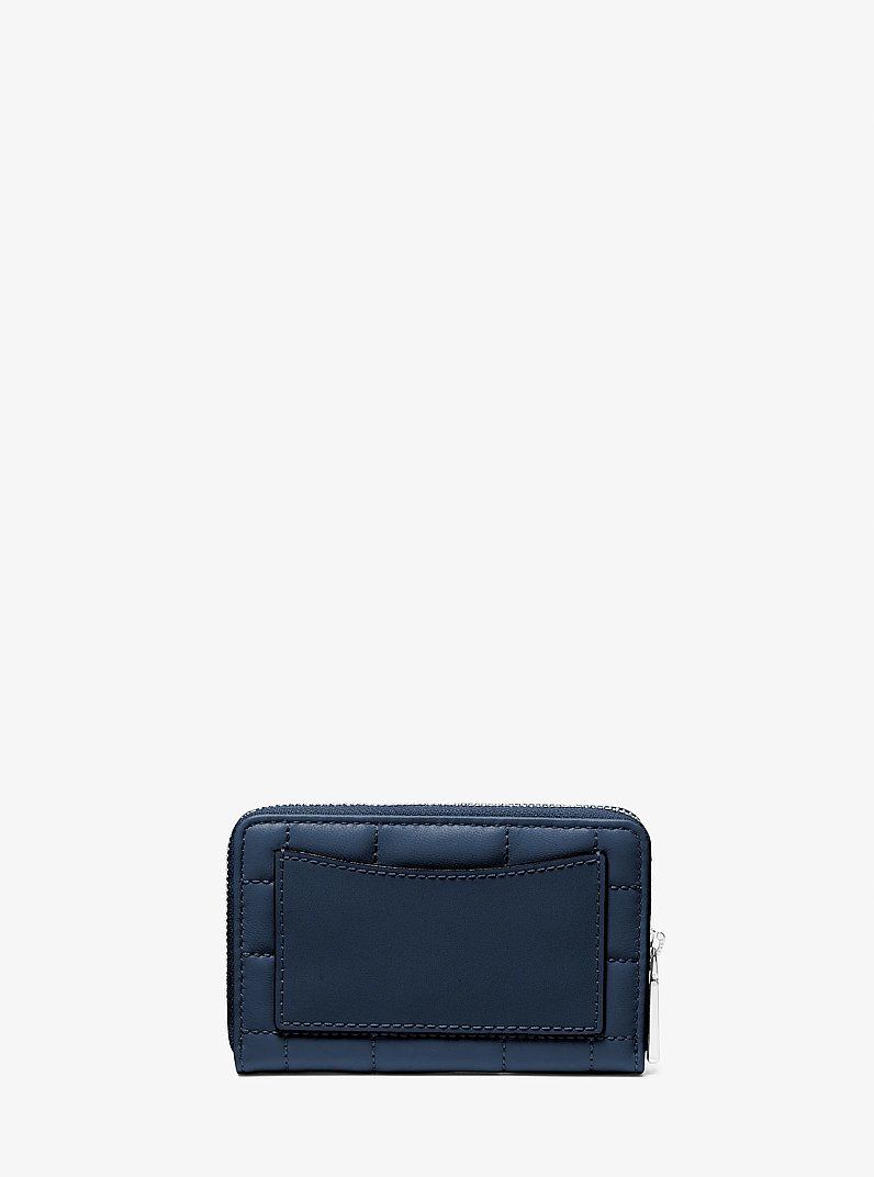 Small Quilted Leather Wallet in NAVY | Michael Kors