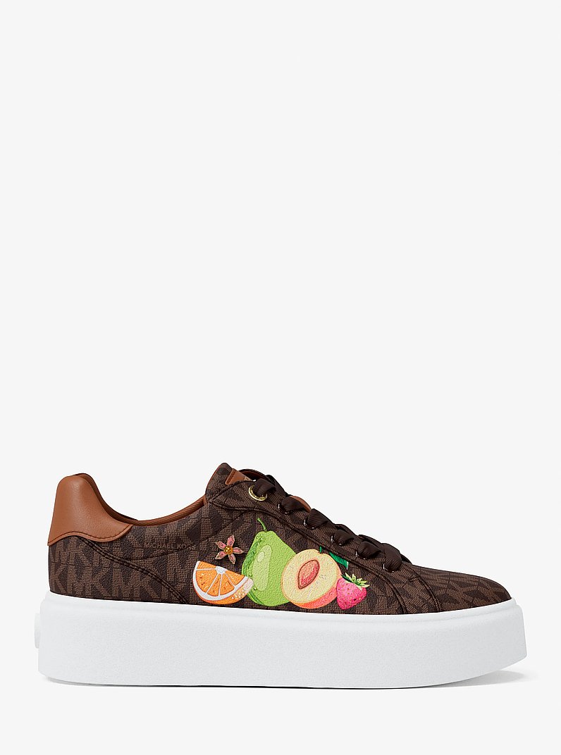 Romey Embellished Signature Logo Sneaker in BROWN MULTI | Michael Kors
