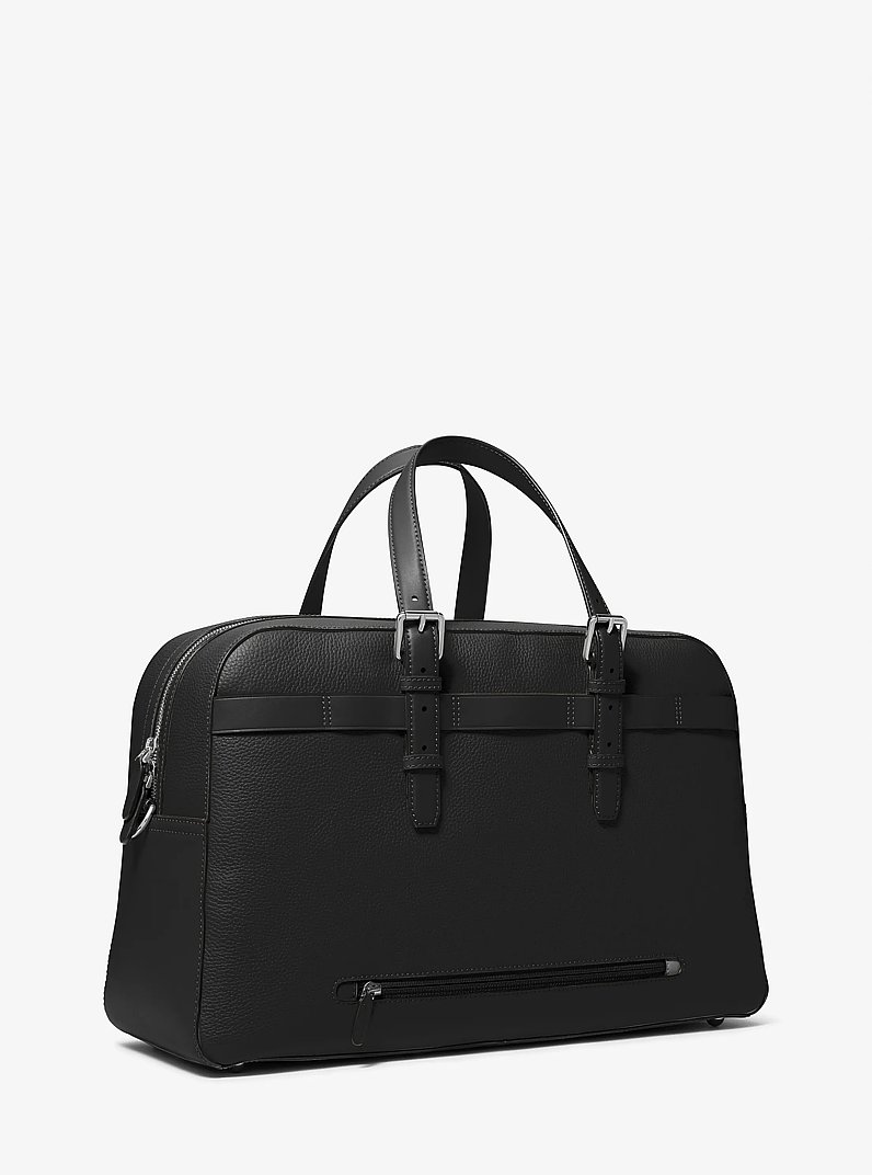 Hudson Pebbled Leather Travel Bag in BLACK | Michael Kors