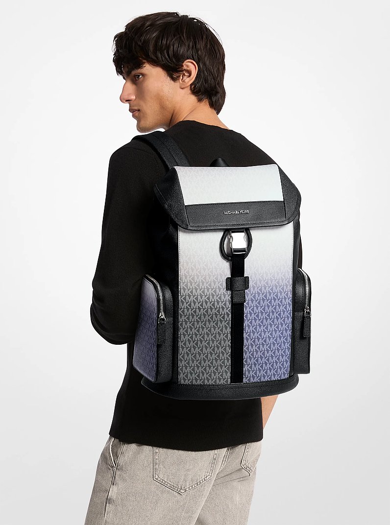 Cooper Medium Ombr&eacute; Signature Logo City Backpack in BLACK COMBO | Michael Kors