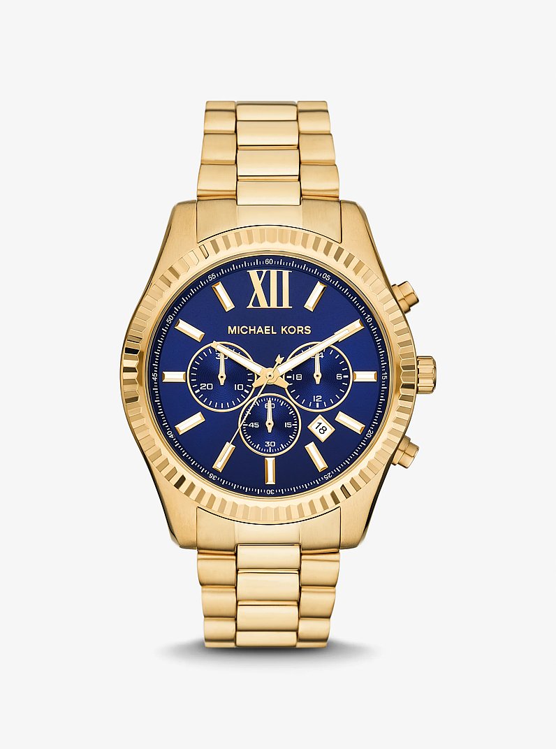 Oversized Lexington Gold-Tone Watch in GOLD | Michael Kors