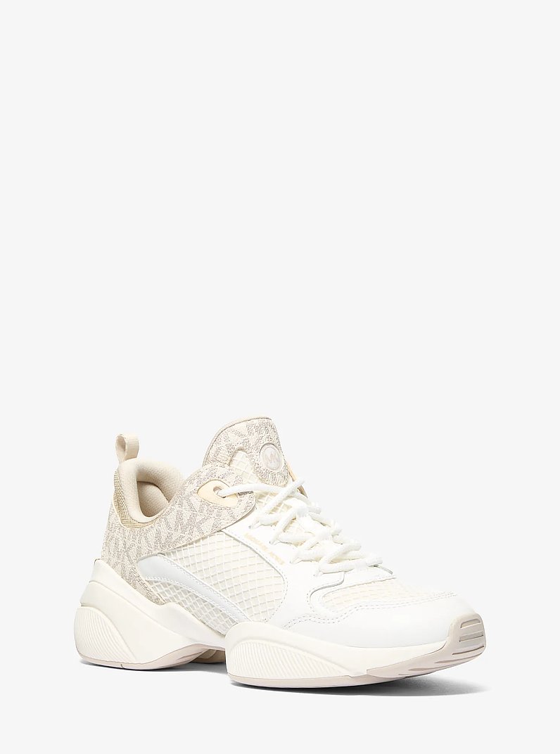 Sneaker Bowie in mesh con stampa logo in COMBO VANIGLIA | Michael Kors