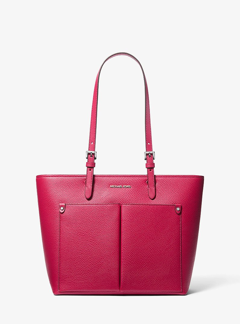 Jet Set Medium Pocket Tote Bag in DK RASPBERRY | Michael Kors