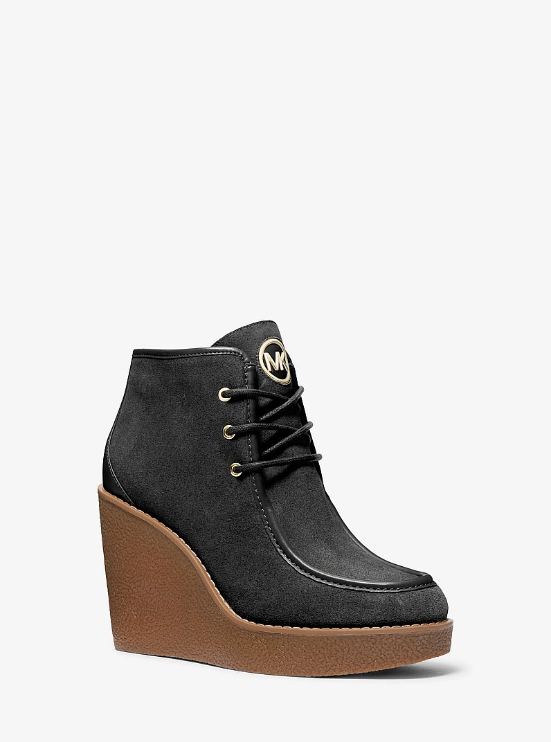 Rye Suede Wedge Boot in BLACK | Michael Kors
