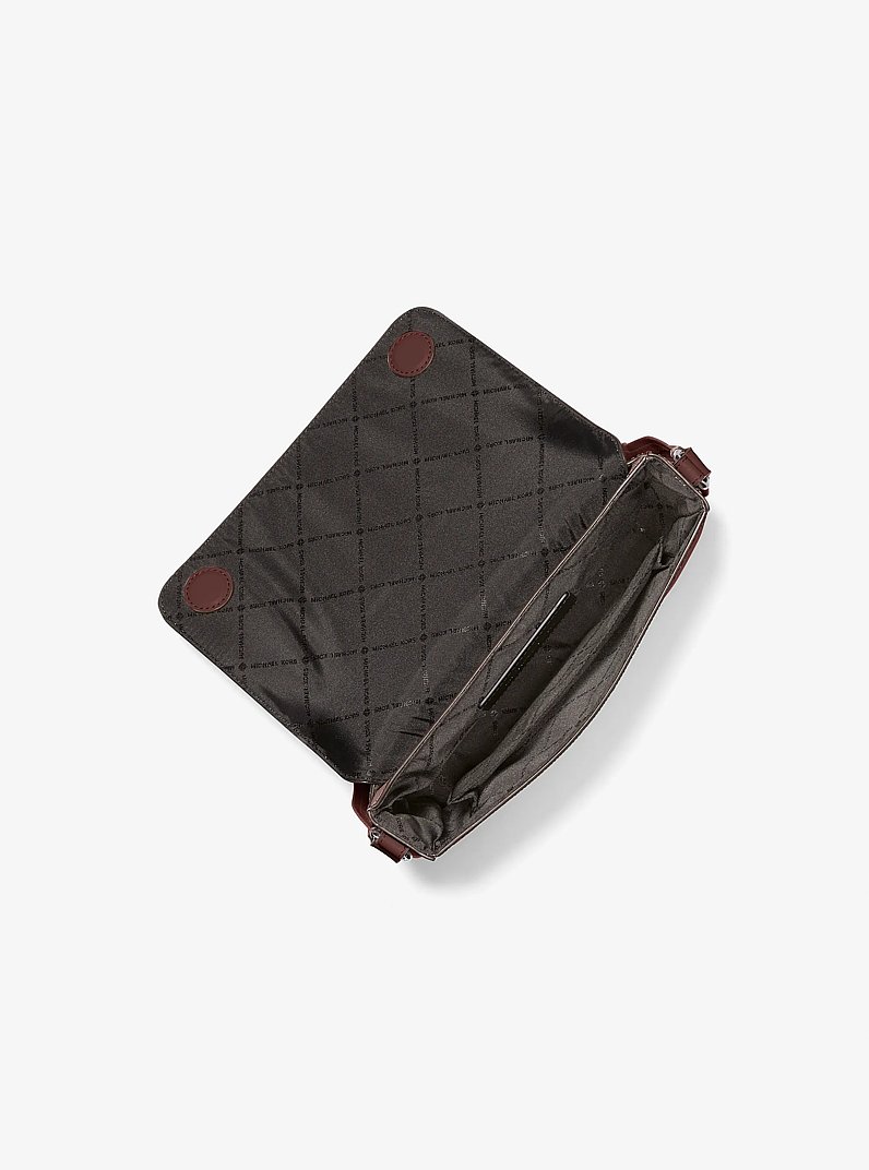 Bandolera Edison mini de piel de grano cruzado con bolso peque&ntilde;o in CHOCOLATE | Michael Kors