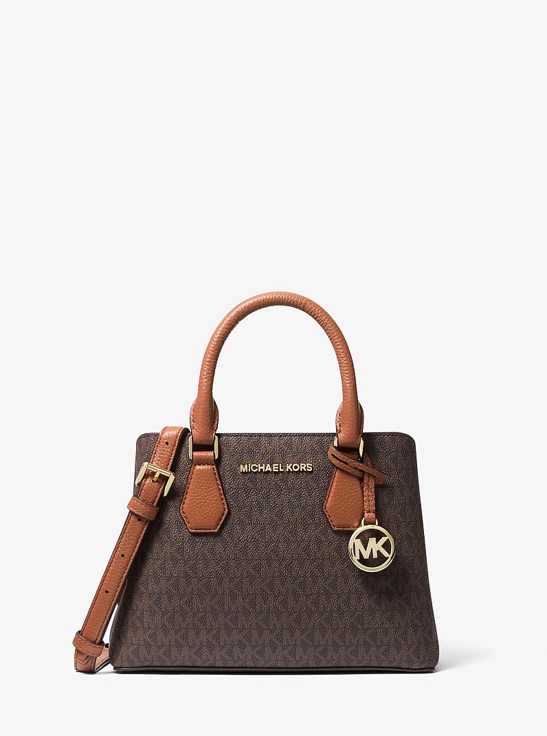 Camille Small Logo and Leather Satchel