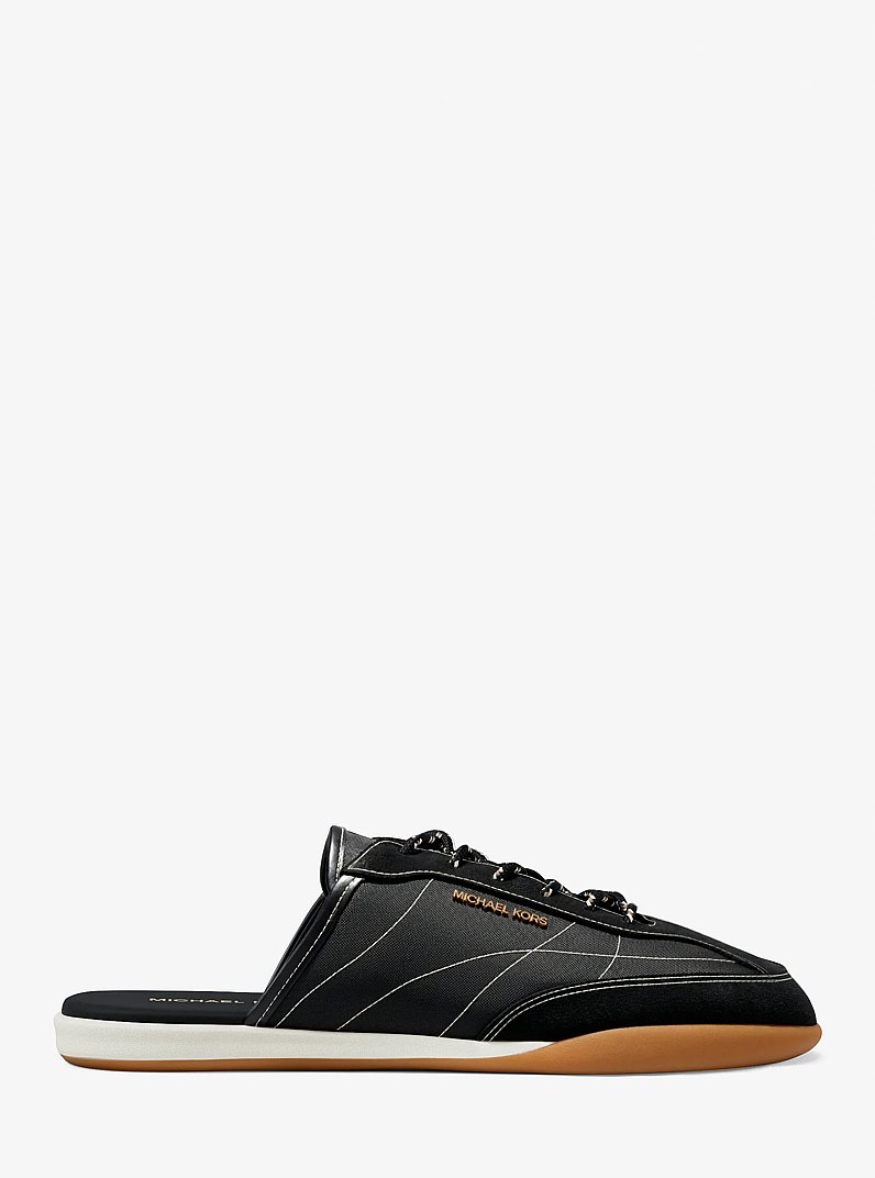 Nolan Nylon and Suede Mule in BLACK | Michael Kors