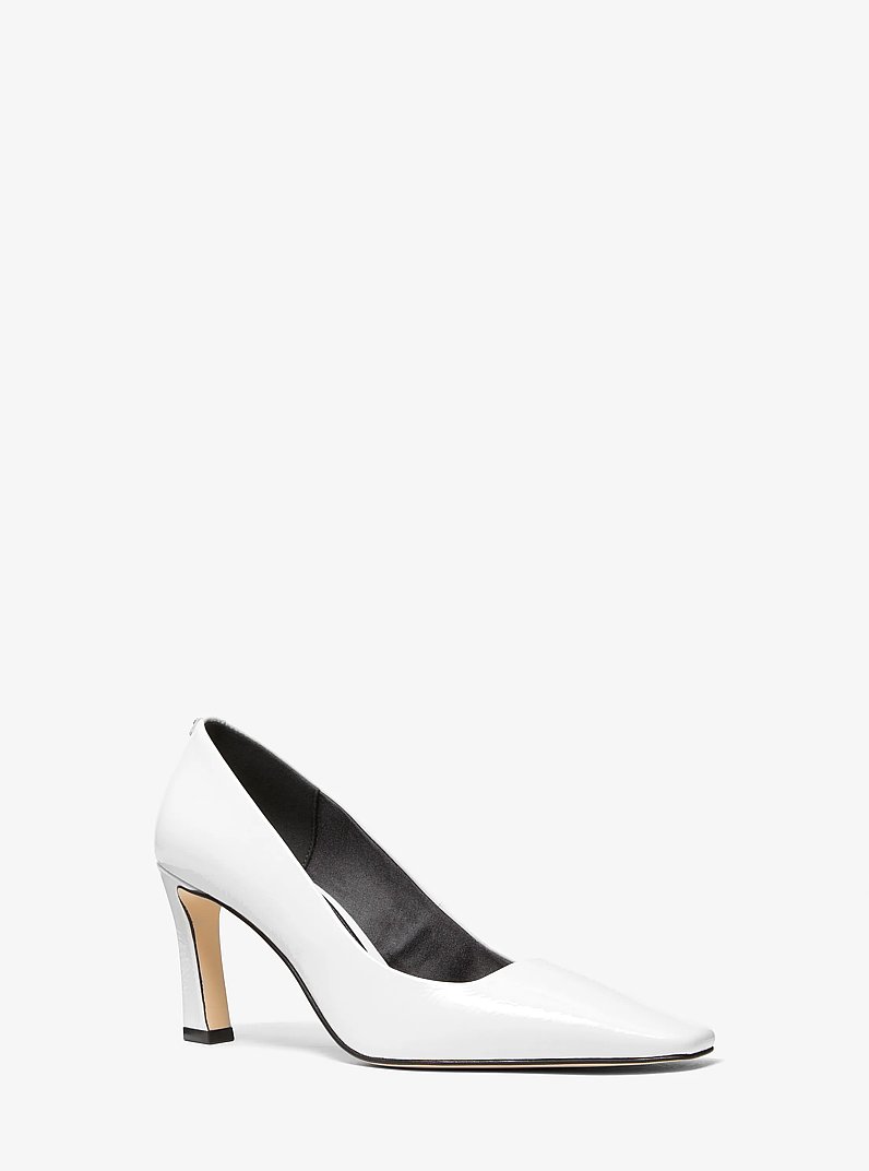 Darrah Crackled Patent Leather Pump in OPTIC WHITE | Michael Kors