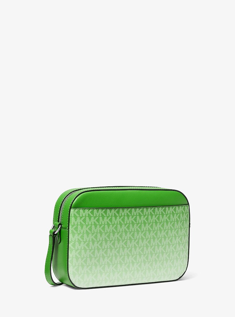 Jet Set Large Ombr&eacute; Signature Logo Crossbody Body in JUNGLE | Michael Kors