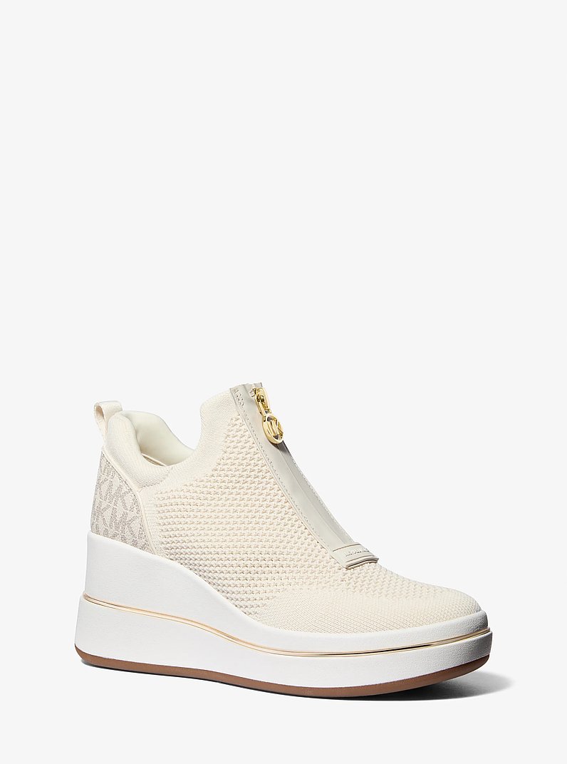 Sneaker Emmy aus Mesh mit Keilabsatz und Rei&szlig;verschluss in VANILLE COMBO | Michael Kors