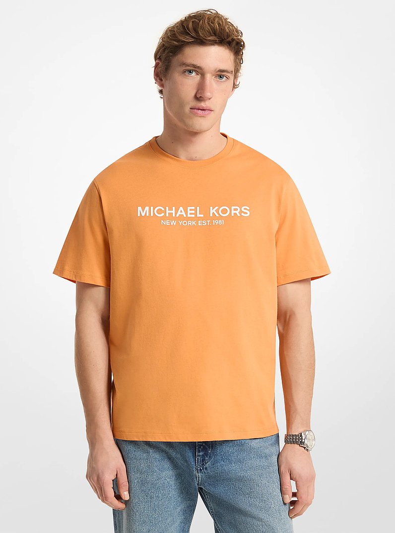 T-shirt en coton &agrave; logo in ORANGE ECLATANT | Michael Kors
