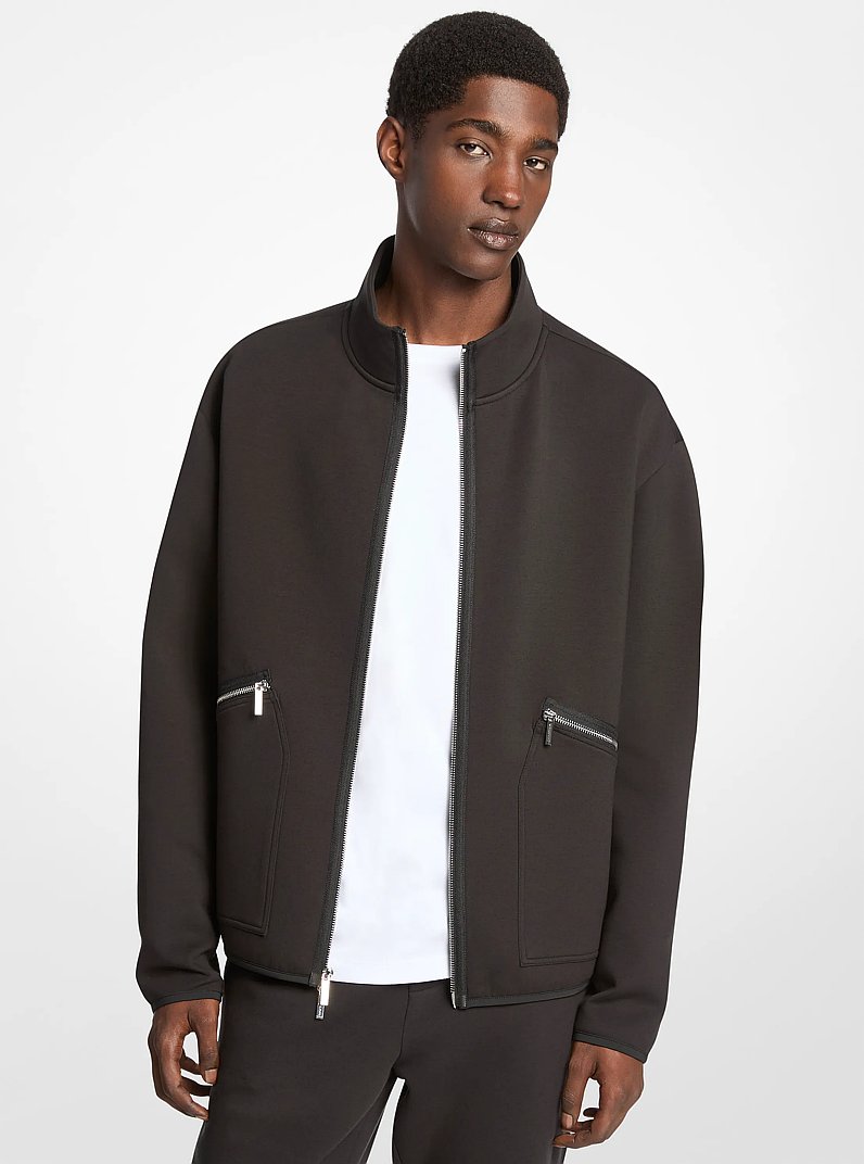 Veste en m&eacute;lange de coton &agrave; fermeture &eacute;clair