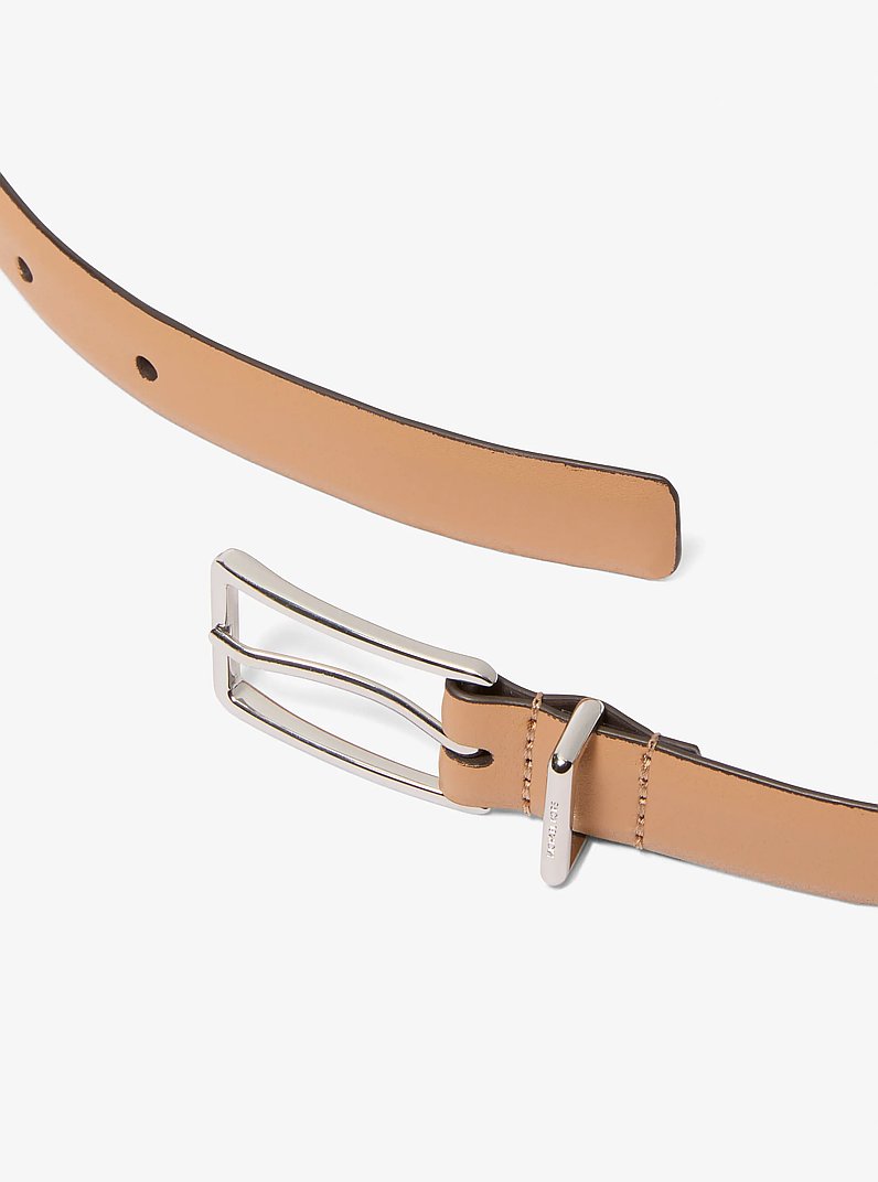 Leather Belt in PEANUT | Michael Kors