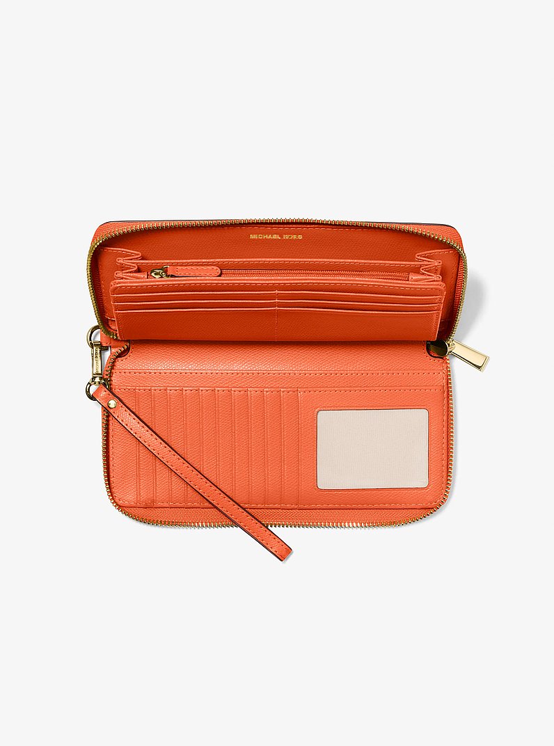 Billetera Continental Jet Set Travel grande de cuero in MIMOSA | Michael Kors