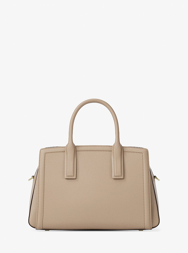 Laila Medium Leather Satchel in KHAKI | Michael Kors