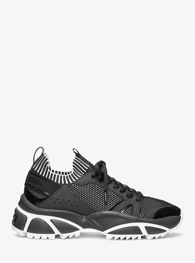 Lucas Knit and Rubberized Leather Trainer