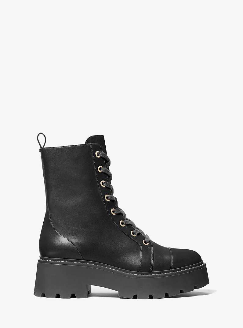 Blake Leather Combat Boot in BLACK | Michael Kors