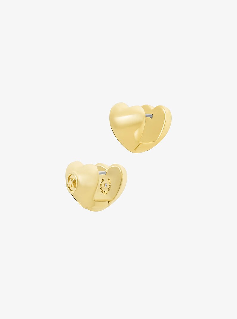Puffy Heart Huggie Earrings in GOLD | Michael Kors