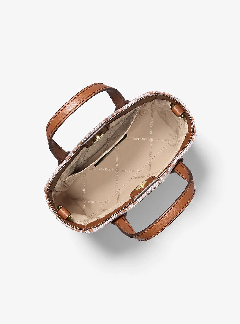 Vincent Extra-Small Logo Jacquard Crossbody Bag With Card Case in LUGGAGE | Michael Kors