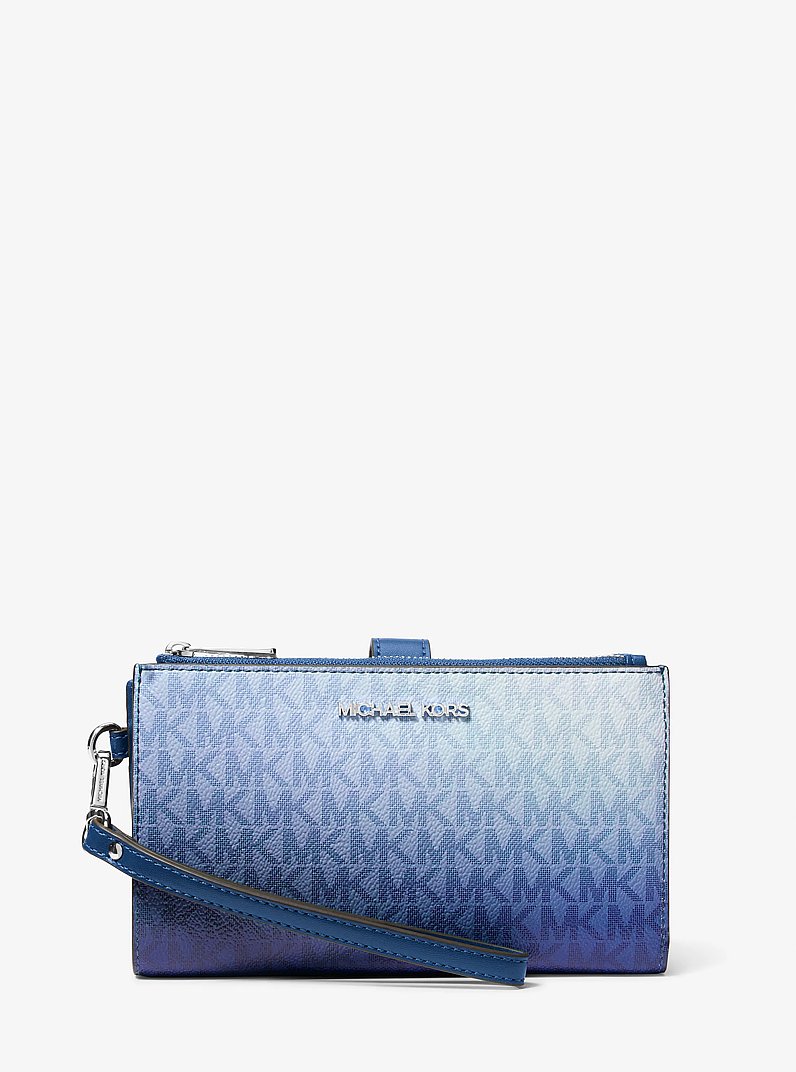 Jet Set Large Ombré Signature Logo Wristlet in GALAXY BLUE - Sale