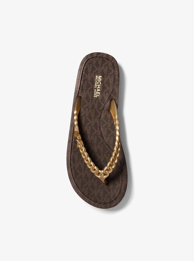 Zaza Platform Flip Flop in BROWN | Michael Kors
