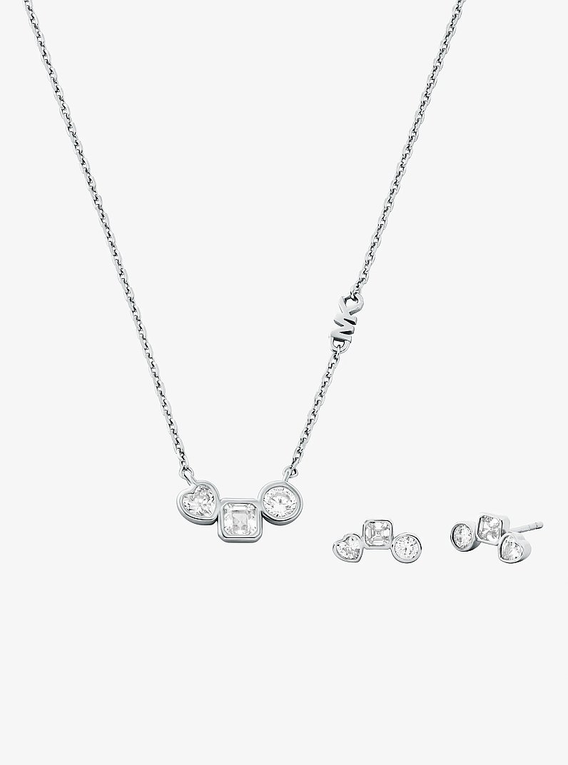 Precious Metal-Plated Necklace and Earrings Set in SILVER | Michael Kors
