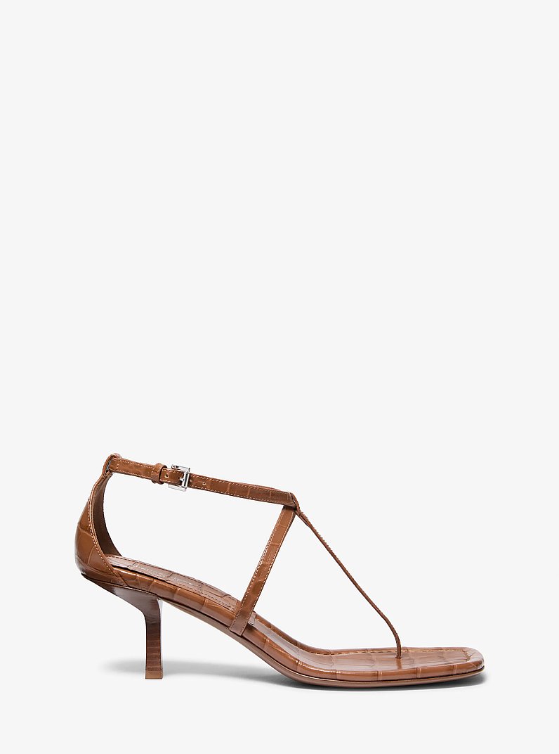 Sandalia Anna de piel con relieve de cocodrilo in RAMA | Michael Kors
