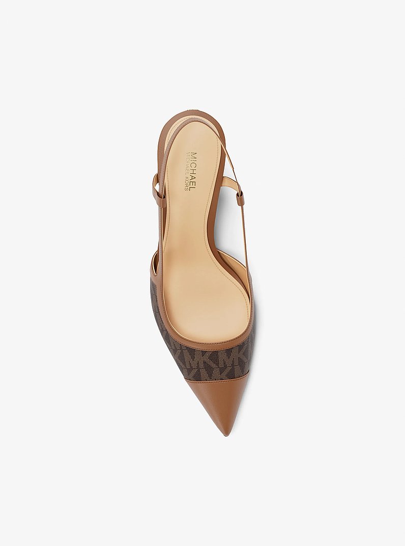 Alora Signature Logo Slingback Pump in BROWN | Michael Kors