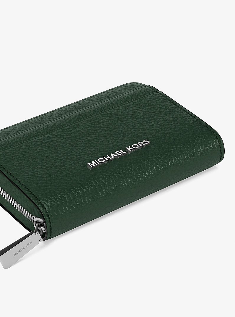 Jet Set Small Pebbled Leather Zip-Around Card Case