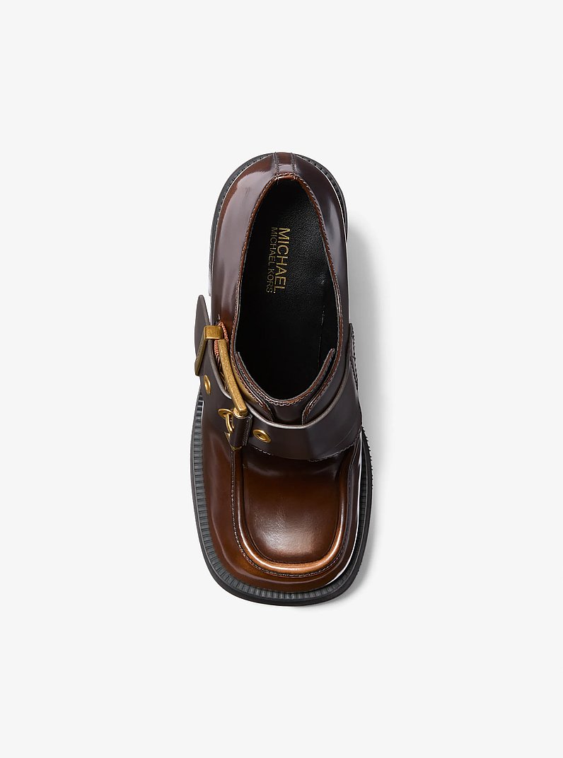 Loafer Colby de piel curtida con plataforma in LUGGAGE | Michael Kors