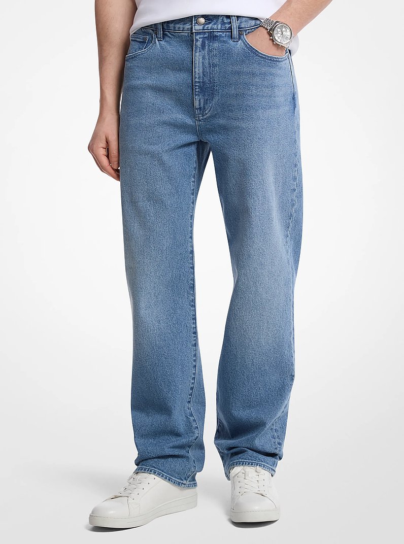 Finn Straight-Fit Denim Jeans in ANGEL BLUE WASH | Michael Kors